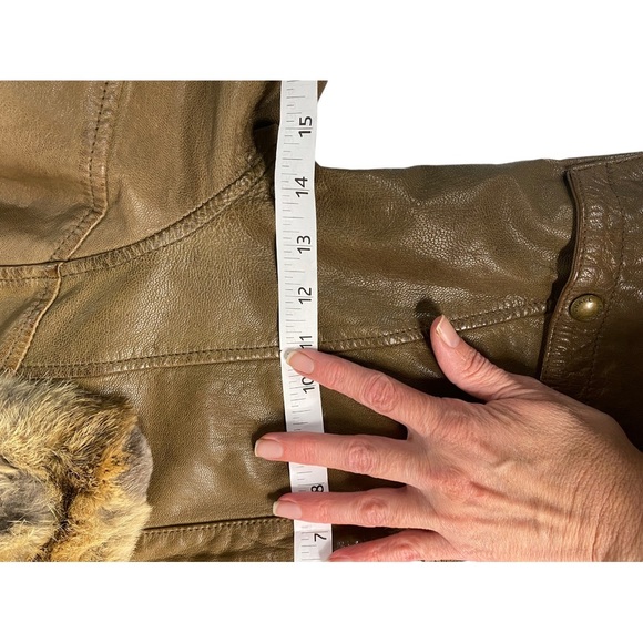 Michael Kors leather jacket with rabbot collar medium - Picture 7 of 9